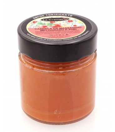 Candela da massaggio corpo Melograno e Kiwi - Nutriente, Drenante, Rassodante, Detossinante, Tonificante - La Cremerie - 200ml