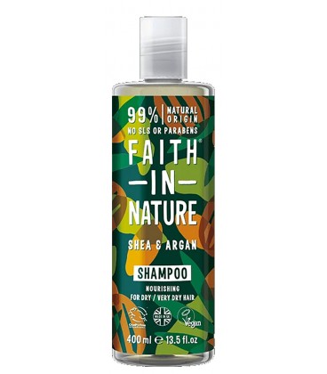 Faith in Nature - Shampoo naturale, Karitè e Argan - Per capelli da normali a secchi, 400 ml