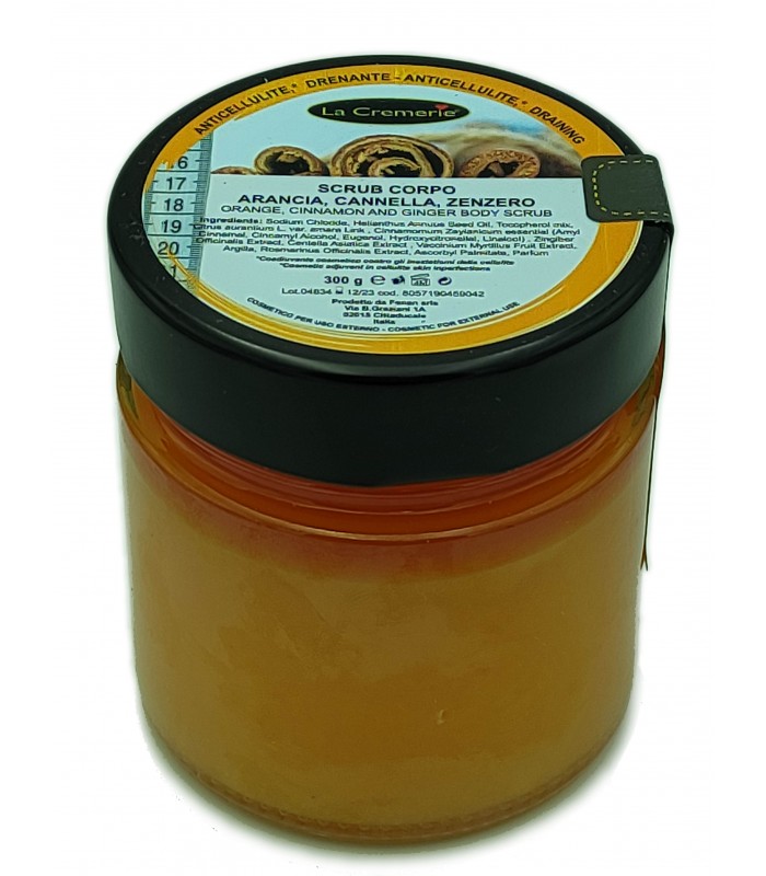 Olio Massaggio Anticellulite E Drenante La Cremerie, 200ml, Aroma Arancia, Cannella E Zenzero, Texture Naturale Per Trattamento Corpo