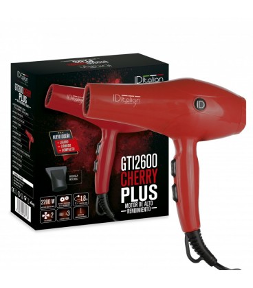 AsciugaCapelli GTI 2600 CHERRY Plus professionale 3 modalità di calore, 2 velocità - 2200 W - ID Italian Design
