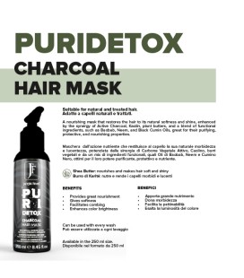 Puri Detox Charcoal Hair Mask - Al Carbone Attivo - Purificante e Detossinante - 250 ml - Jungle Fever