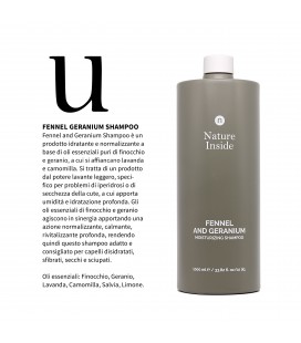 Shampoo Nature Inside Geranio e Finocchio idratante e normalizzante - Fennel and Geranium – Naturalmente – 1000ml