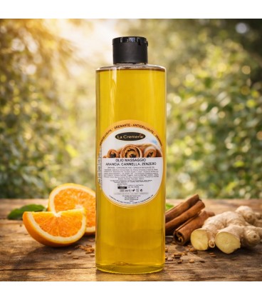 Olio massaggio Arancia, Cannella, Zenzero - Anticellulite, Drenante - La Cremerie