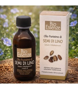 Olio Purissimo di Semi di Lino 125ml puro al 100% Spremuto a freddo, per Corpo e Capelli - BioEssenze